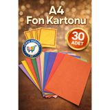 nistabolje 30 Adet A4 Boyutu Fon Kartonu 24x34 Karışık Renkli Kırtasiye ve Hobi amaçlı kullanım