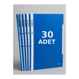 nistabolje 30 Adet A4 Mavi Telli Dosya Ekonomik Kaliteli (Ofis-Büro-Okul)