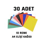 nistabolje 30 Adet A4 Renkli Elişi Kağıdı Karışık Renk Kırtasiye El İşi Kağıdı
