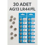 nistabolje 30 Adet AG13/LR44/A76/357A Düğme Pil 1,5 Volt Ekonomik Oyuncak Lazer Saat Pili
