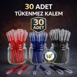 Nistabolje 30 Adet Tükenmez Kalem Seti (10 Mavi, 10 Kırmızı, 10 Siyah) Karışık Renkli Kalemler