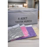 Nistabolje 4 Adet Hurç Çekyat Baza Altı Hurcu 62X37X24 cm Yastık Yorgan Kıyafet Düzenleme Eşya Taşıma