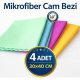 Nistabolje 4 Adet Mikrofiber Cam Bezi 30 x 40 Temizlik Bezi