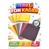 nistabolje 40 Adet Fon Kartonu A4 Boyutu (4 Paket) 24x34 Karışık Renkli Eğlenceli Etkinlik Kartonu