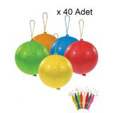 Nistabolje 40 Adet Lastikli Zipzip Balon İpli Punch Panc Buyuk Balon