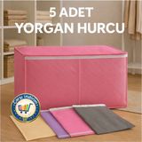 Nistabolje 5 Adet Büyük Boy Yorgan Hurcu Hava Alabilen Tela Kumaş 100x50x40 Ölçülerinde Renkli