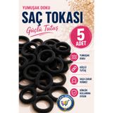 nistabolje 5 Adet Siyah Havlu Toka Orta Boy Lastik Kadın Saç Tokası