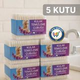 Nistabolje 5 Kutu Pamuklu Kulak Temizleme Çubuğu %100 Pamuk Hijyenik Kullanım İçin