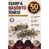 nistabolje 50 Adet 1 Kutu Eşarp İğnesi Başörtü İğnesi Renkli Tesettür Türban Şal İğnesi Toplu İğne