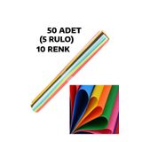 nistabolje 50 Adet (5 RULO) 50x70 Cm Fon Kartonu 10 Renk Etkinlik Kırtasiye