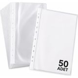 Nistabolje 50 Adet A4 Şeffaf Dosya Föy Poşet Dosya - Genel