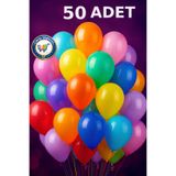 nistabolje 50 Adet Renkli Balon Karışık Renk Parti Doğum Günü Kutlama Özel Günler