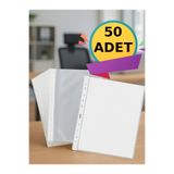 nistabolje 50 Adet Şeffaf Dosya Föy Poşet Dosya A4 Büro