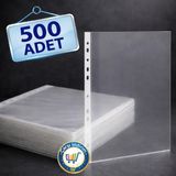 Nistabolje 500 Adet A4 Şeffaf Dosya Föy Poşeti 500 Adet 21.6 cm x 30 cm 11 Delikli Kullanım İçin