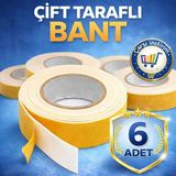 Nistabolje 6 Adet Çift Taraflı Köpük Bant Çift Taraflı Yapışkan Bant