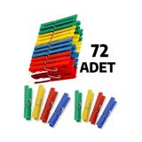 nistabolje 72 Adet Mandal Klasik Çamaşır Mandalı Plastik Güçlü Tutucu Çok Amaçlı