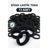 nistabolje 72 Adet Siyah Kadın Saç Tokası Orta Boy Esnek Dayanıklı Havlu Lastik Toka Ekonomik