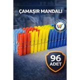 nistabolje 96 Adet Mandal Klasik Çamaşır Mandalı Plastik Güçlü Tutuş, Pratik Kullanım