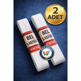 nistabolje Beyaz Bel Lastiği 2 Adet(20 METRE)yassı Lastik Paça Don Lastiği Pratik Kullanım