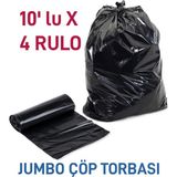 Nistabolje Jumbo Çöp Poşeti 10'lu x 4 Rulo Endüstriyel Battal Çöp Torbası 75X90