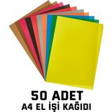Nistabolje Karışık Renk 50 Adet A4 Elişi Kağıdı