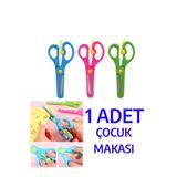 nistabolje Korumalı Çocuk Makası Küt Uçlu Yaylı Plastik Okul Makası Renkli Öğrenci Makası