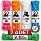 Nistabolje Naylon Çok Amaçlı Çamaşır İpi 20 mt x 2 40 mt Leke Yapmaz Özellikte