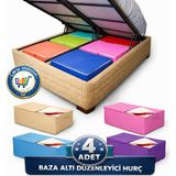Nistabolje Orta Boy Yastık Hurcu 4 Adet Hava Alan Kıyafet Düzenleyici Baza Altı 65x38x24 cm Renkli