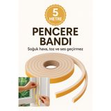 nistabolje Pencere Bandı (5 Metre) Yapışkanlı Isı Yalıtım Süngeri Soğuk ve Toz Geçirmez Enerji Tasarruflu