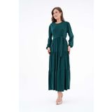 NİSUM MODA 3 BOĞUMLU CEPLİ SANDY ELBİSE