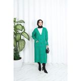 Nisum Moda Cepli Uzun Triko Hırka - Benetton Yeşili - Standart