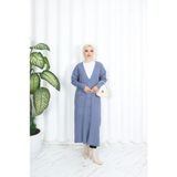 Nisum Moda Cepli Uzun Triko Hırka - İndigo - Standart