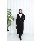 Nisum Moda Cepli Uzun Triko Hırka - Siyah - Standart