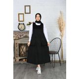 NİSUM MODA ÇİFT CEPLİ SALOPET KADİFE ELBİSE
