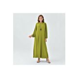NİSUM MODA KOLYELİ PİLİSELİ SANDY ELBİSE