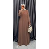 Nisum Moda Şık Ferace Elbise - Camel - Standart