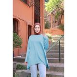 Nisum Moda Yanları Yırtmaçlı Salaş Tunik - Bebe Mavi - Standart