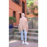 Nisum Moda Yanları Yırtmaçlı Salaş Tunik - Camel - Standart