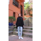 Nisum Moda Yanları Yırtmaçlı Salaş Tunik - Siyah - Standart