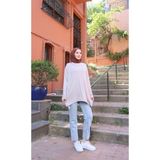 Nisum Moda Yanları Yırtmaçlı Salaş Tunik - Vizon - Standart