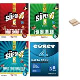 Nitelik Yayınları 4. Sınıf Süper Matematik Fen 100 Temel Eser ve Görev Hafta Sonu 4lü Soru Bankası