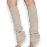 Nitesheys Lambswool Yün Diba Kışlık Kadın Dizlik Kalın Tozluk Ayaksız Yoga Çorabı - Tek Beden - Bej
