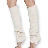 Nitesheys Lambswool Yün Diba Kışlık Kadın Dizlik Kalın Tozluk Ayaksız Yoga Çorabı - Tek Beden - Ekru