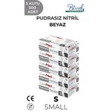 Nitril Beyaz Muayene Eldiveni S - 5 Paket 100 lü