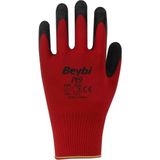 Nitril Poly Pl9 9 Beden Kırmızı Siyah İş Eldiveni 12Li Paket Camcı Eldiveni (12 Li Paket)