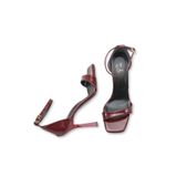 NITU Shoes Light Bordo Rugan Arkası Kapalı Yüksek Topuklu Bilekten Bağlamalı Ayakkabı
