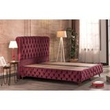 Niva Baza Çift Kişilik Baza Başlık Sandıklı Set Fiorita Renk Mürdüm Yatak Hariç - 100 x 200 cm - Bordo
