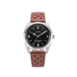 Nivada Grenchen 32032a23 Super Antarctic 3.6.9 Black Vintage Kahverengi Deri Erkek Kol Saati - Siyah