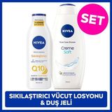 Nivea 750 ml Duş Jeli ve 250 ml Q10 Nemlendirici Vücut Losyonu Seti Cilt İçin Nemlendirici