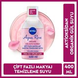 Nıvea Aqua Rose Gül Suyu İçeren Çift Fazlı Makyaj Temizleme Suyu 400Ml, Tüm Cilt Tipleri